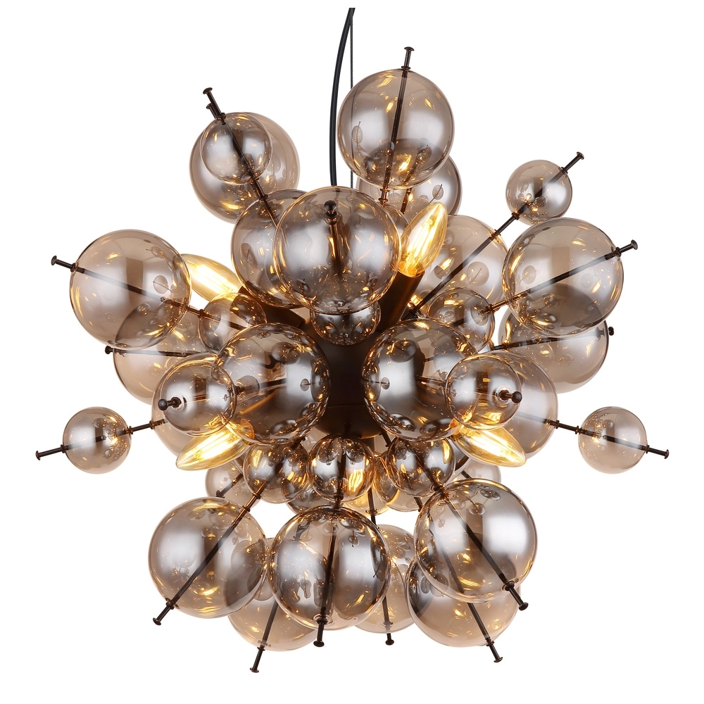 Lampe pendante unique Udo verre fumé Ø 55cm Globo 9007371452637