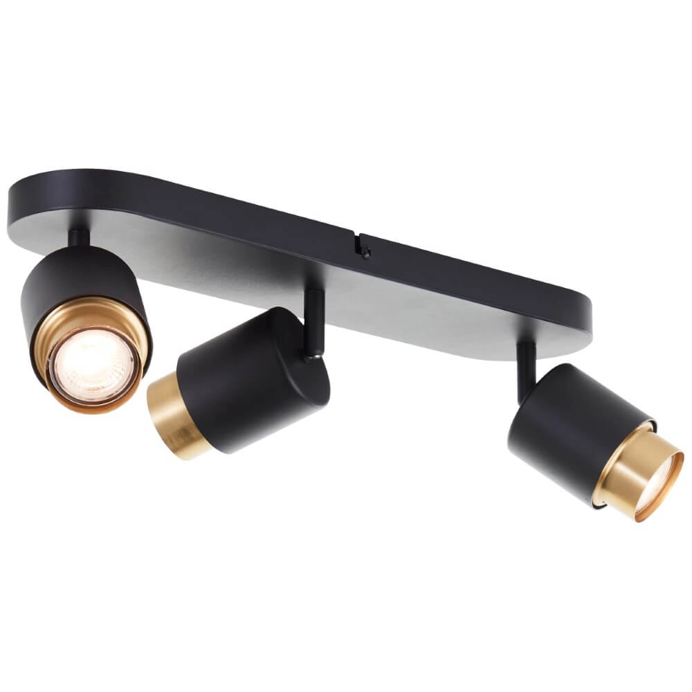 Spot en saillie 3 lumières Covelo noir avec de l'or Brilliant 4004353441363