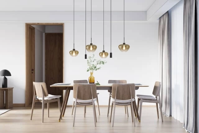 Suspension 6 lumières Genua noir avec verre doré Masterlight 8718121357263