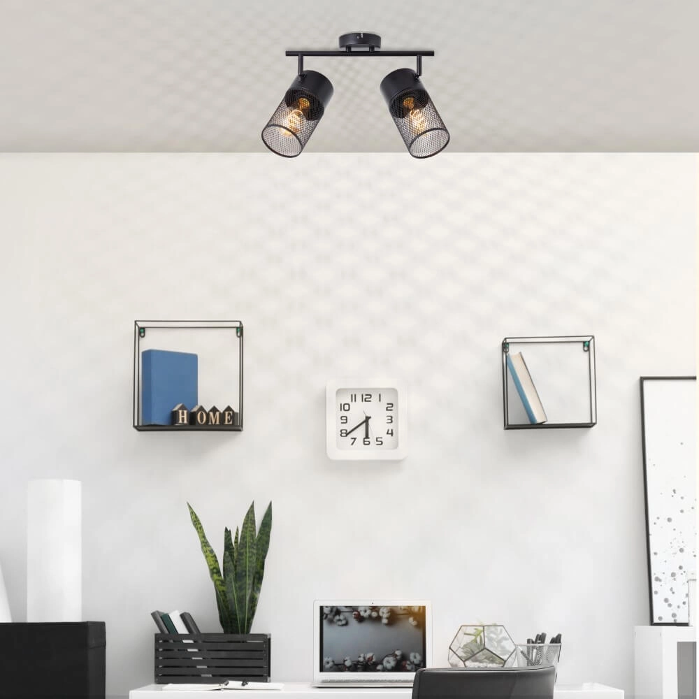 Plafonnier noir Kamolo 2x E27 Brilliant 4004353409400