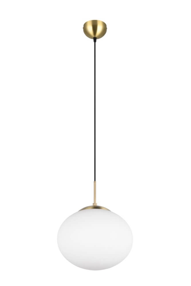 Lampe à suspension ovale Fomento Ø 30cm - laiton avec verre blanc Trio 4017807616217