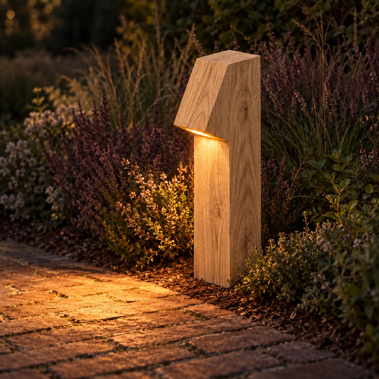 Éclairage de chemin en bois Peri 100 Chêne - 10x10x50 - 2200K