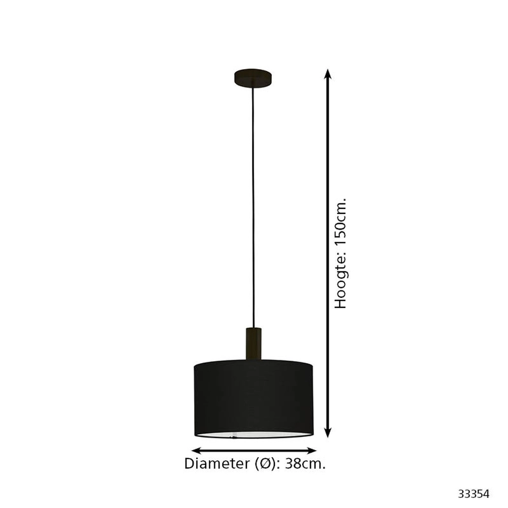 Lampe suspendue Amani noir Ø 38cm Eglo 9002759333546