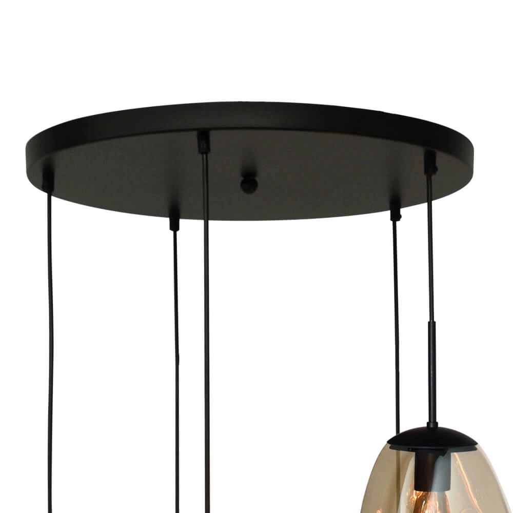 Lampe suspendue Vide Lava 5x verre doré Masterlight 8718121284316