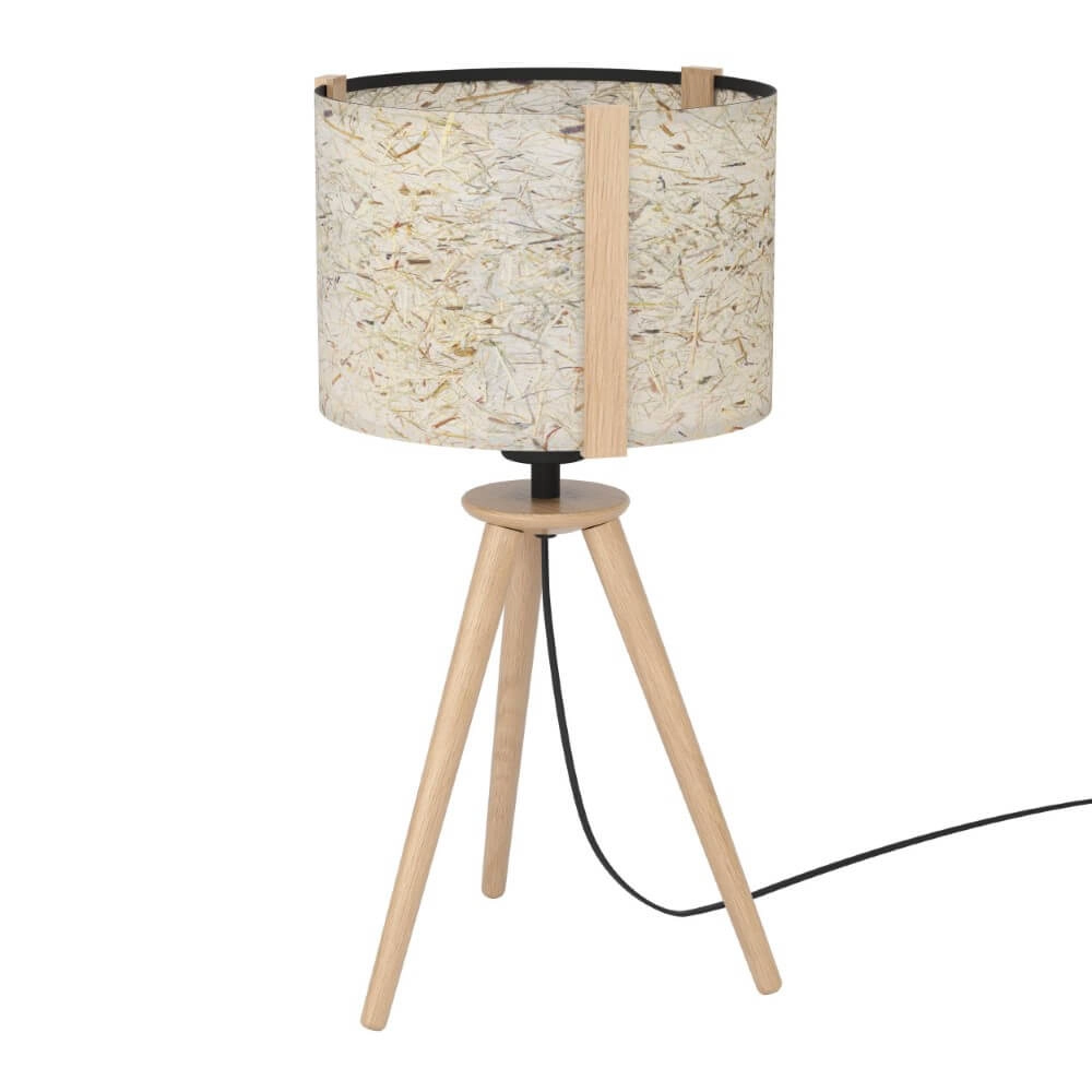 Lampe de table Trépied Hontongas bois avec teinte beige