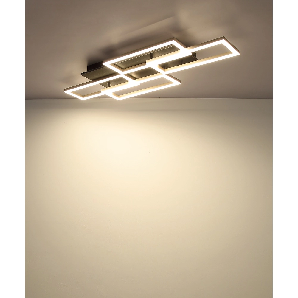 Lampe de plafond à design Jeffry noir avec brun sable Globo 9007371522835