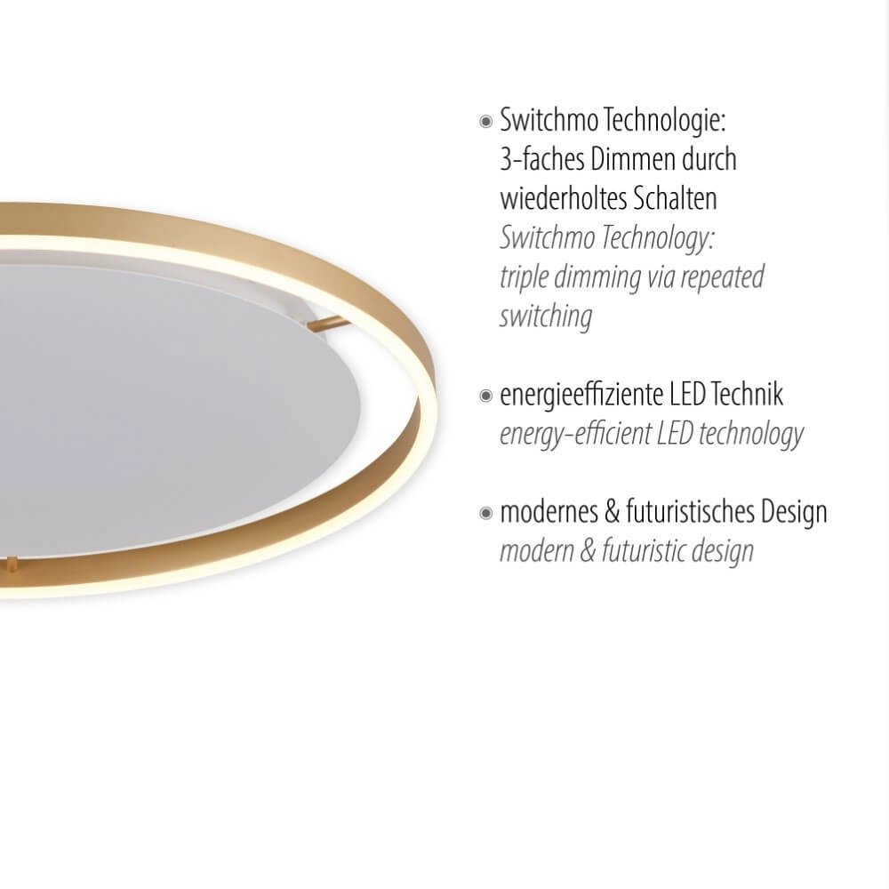 Plafonnier Ritus laiton Ø 58,5cm Just Light 4043689985639