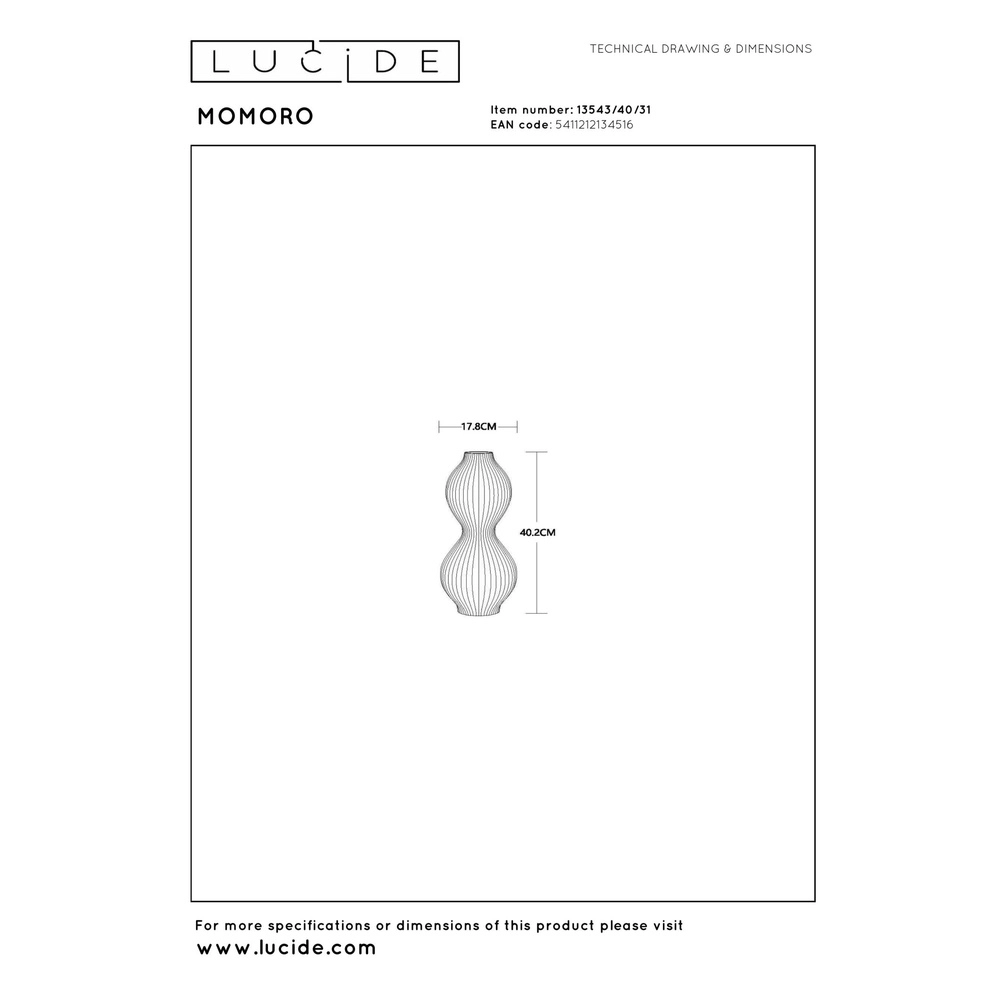 Lampe de table en vase Momoro Blanc Lucide 5411212134516