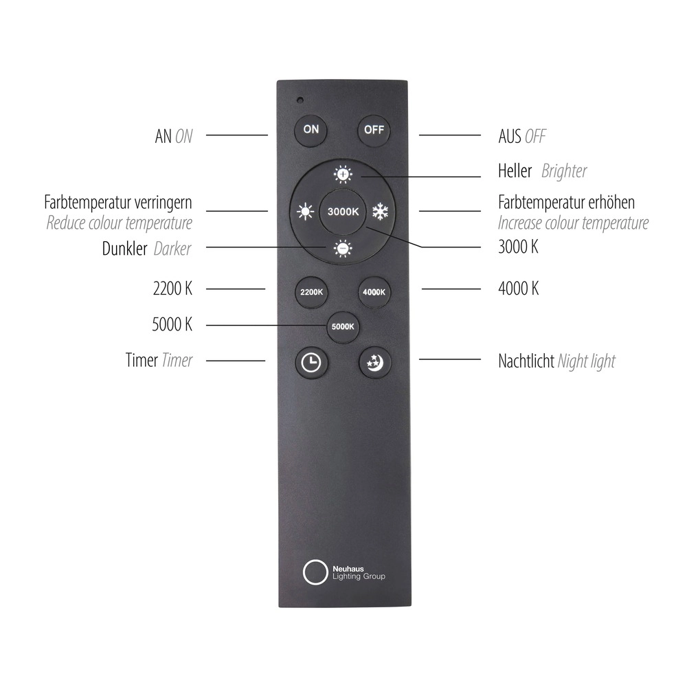 Lampe de plafond LED élégante Pure Lines Round Ø 35cm - blanc Paul Neuhaus 4012248395226