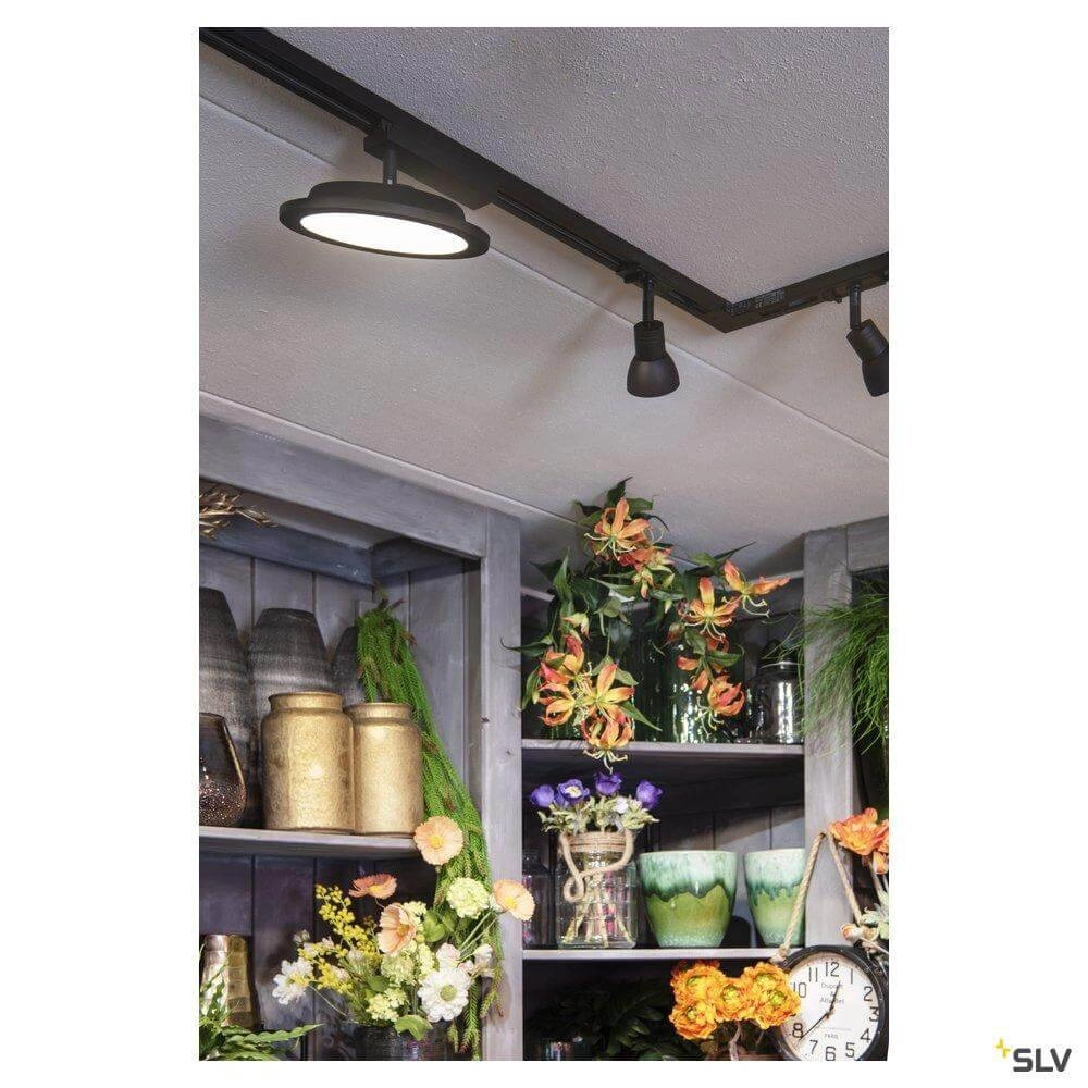 Panneau LED monophasé Panel Track rond noir SLV 4024163250856