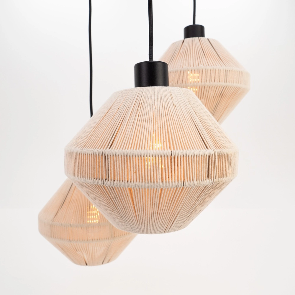 Lampe suspendue à corde Midsumer 3x Ø 22cm Eglo 9002759440015