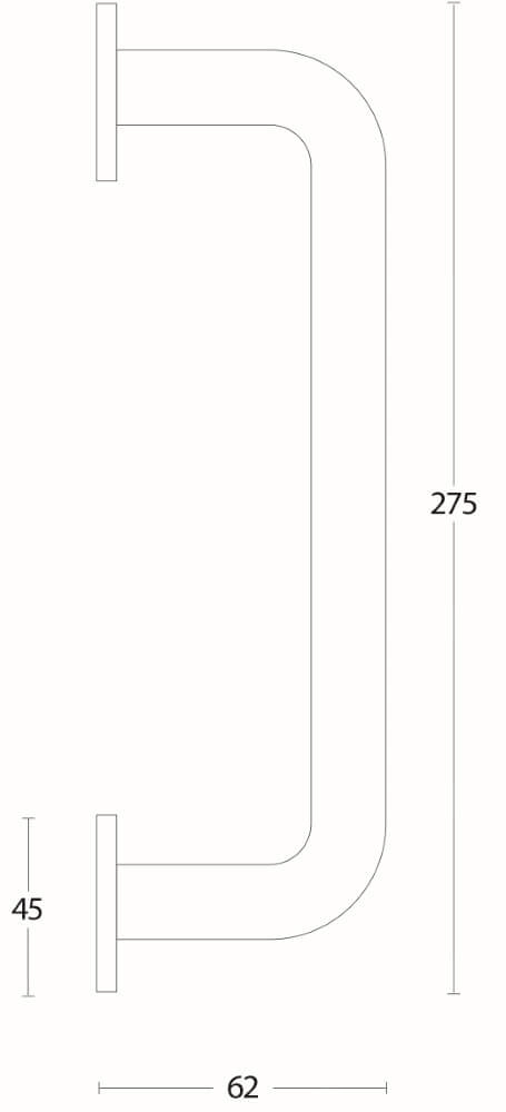 Poignée Gripon sur rosace en acier inoxydable 27,5cm Intersteel 8714186080306