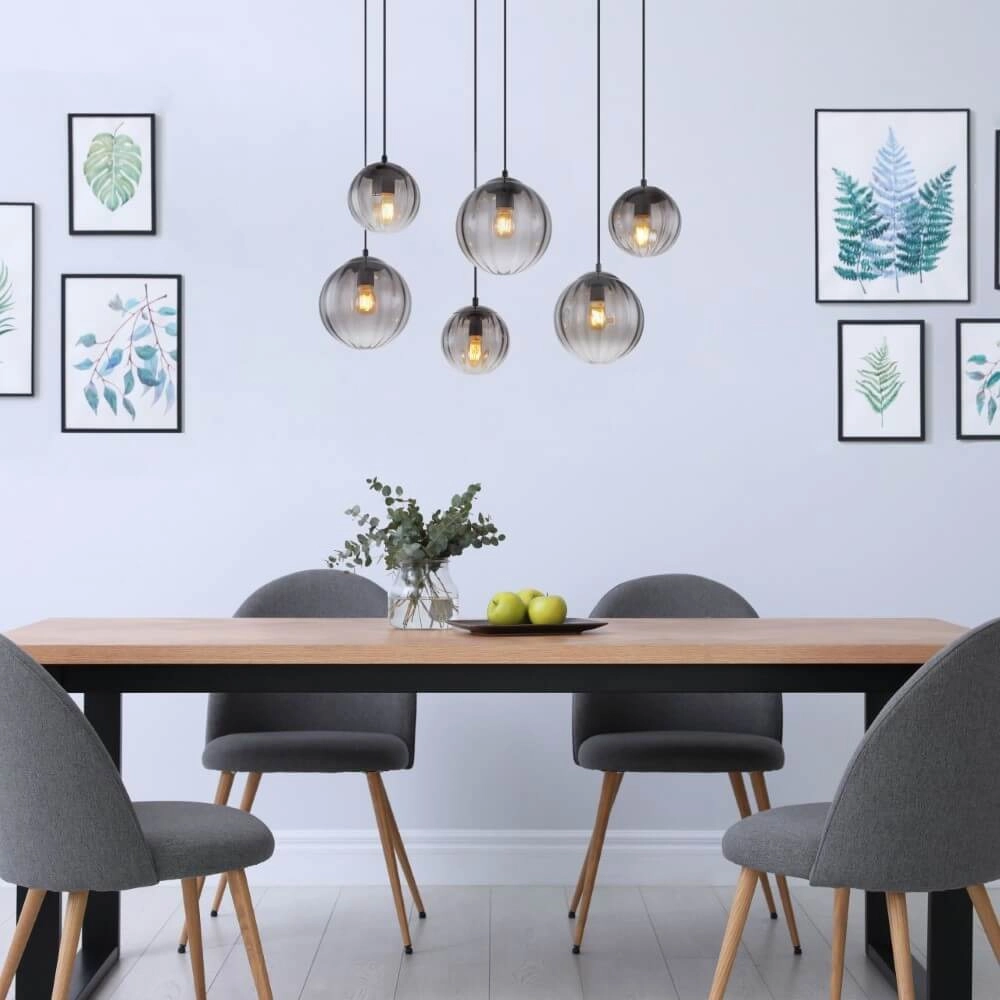 Lampe suspendue 6 lumières Dallerta verre de fumée Globo 9007371455560