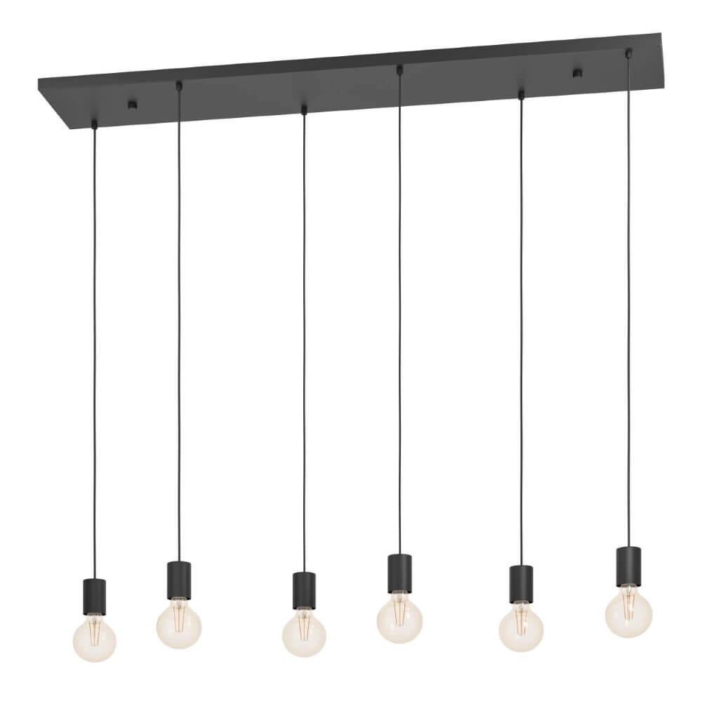 Lampe suspendue 6 lumières Huebro allongé Lampe suspendue 6 lumières Huebro allongé