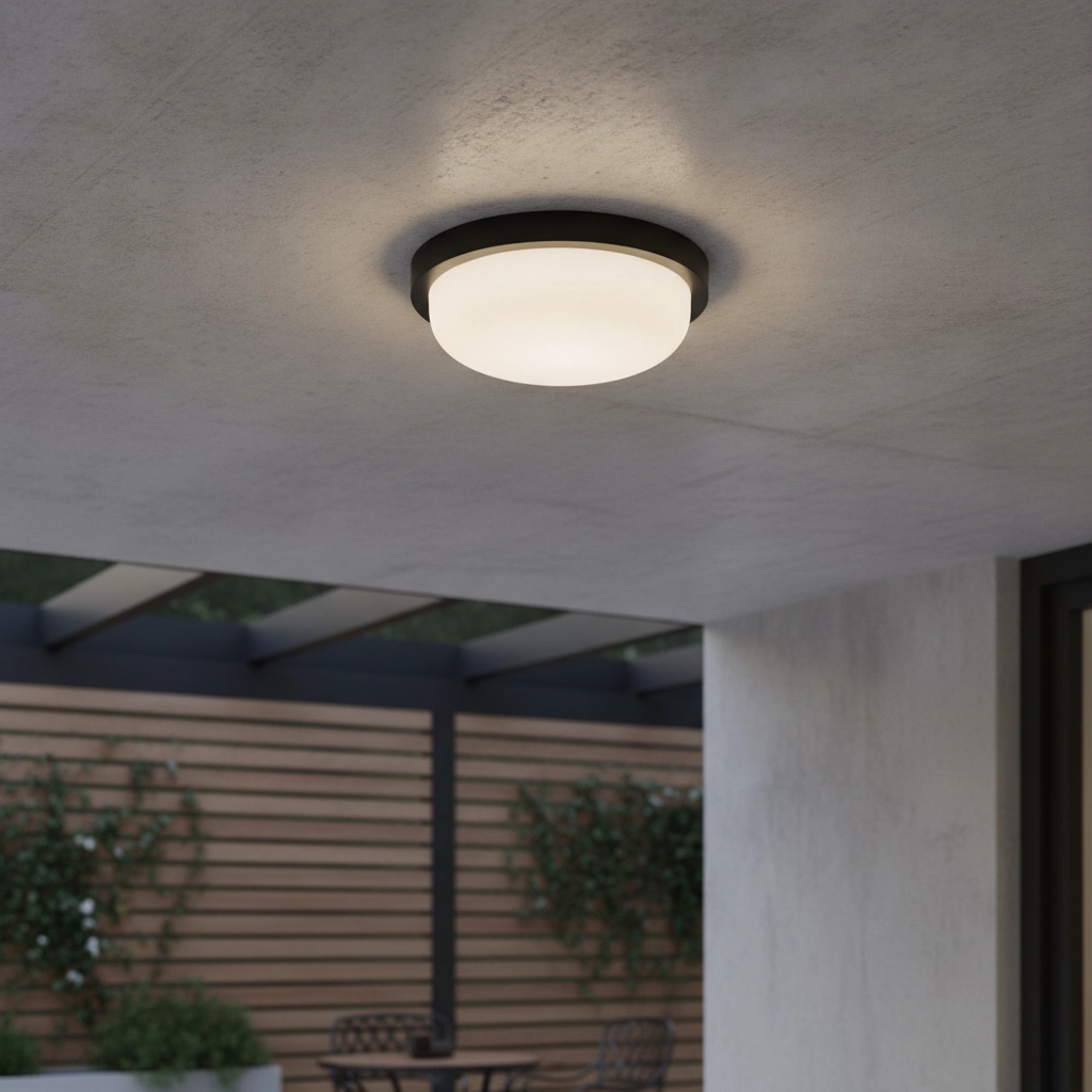 Plafonnier Reo noir Ø 23,5cm