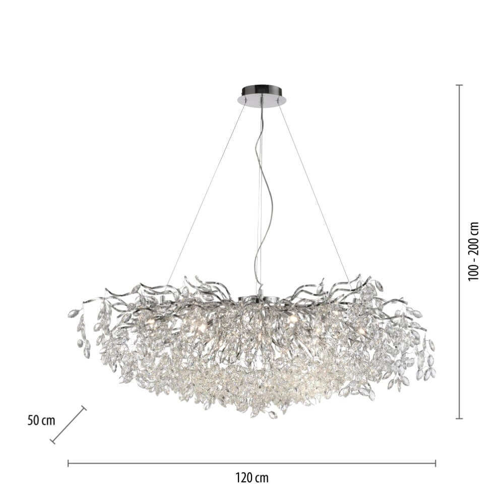 Lustre Ricicle 120 cm chromé Paul Neuhaus 4012248382080