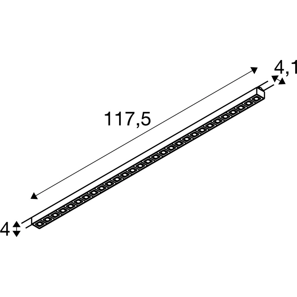 Fixation sur rail 117,5 cm Sight Evo 3 phases blanches 4000K SLV 4024163318754