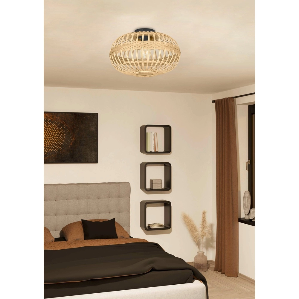 Lampe de plafond en rotin Towcester Ø 26cm - 1x E27 Eglo 9002759439248