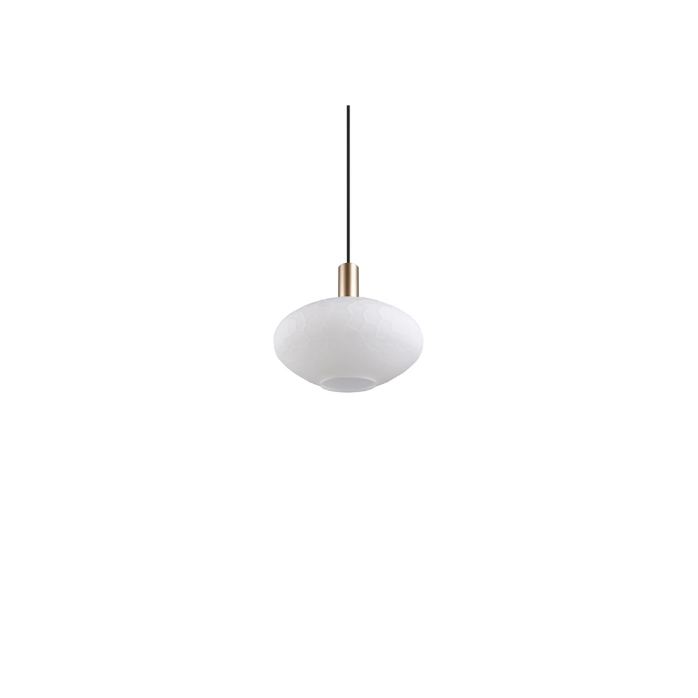 Lampe suspendue Emelie Or avec verre blanc Trio 4017807724264