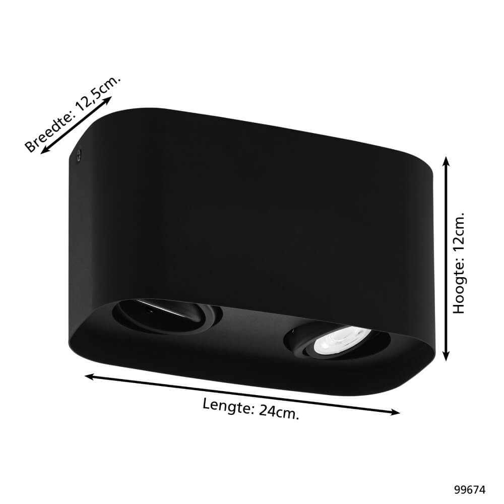 Spot en saillie Zigbee Caminales-Z 2 lumières noir Eglo 9002759996741