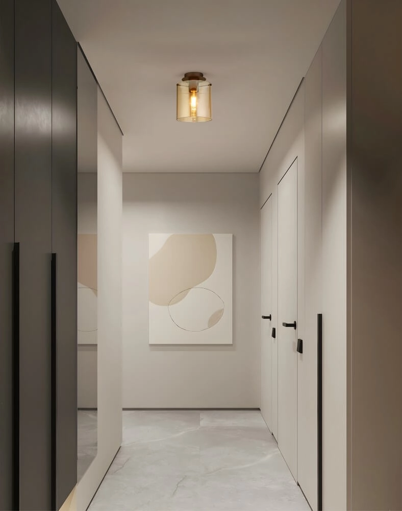 Plafonnier 1 lumière Sweden Brun moka Searchlight 5053423271415