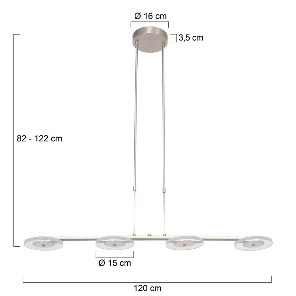 Lampe suspendue LED flexible Soleil Acier inoxydable Steinhauer 8712746167344