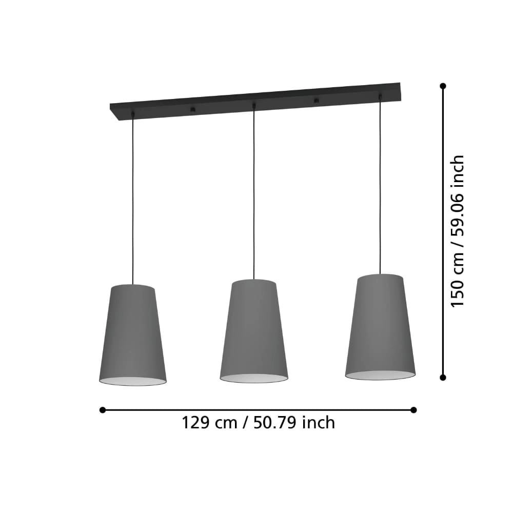 Lampe suspendue pour salle à manger Petrosa avec capuche grise Stars of Light 9008606238156