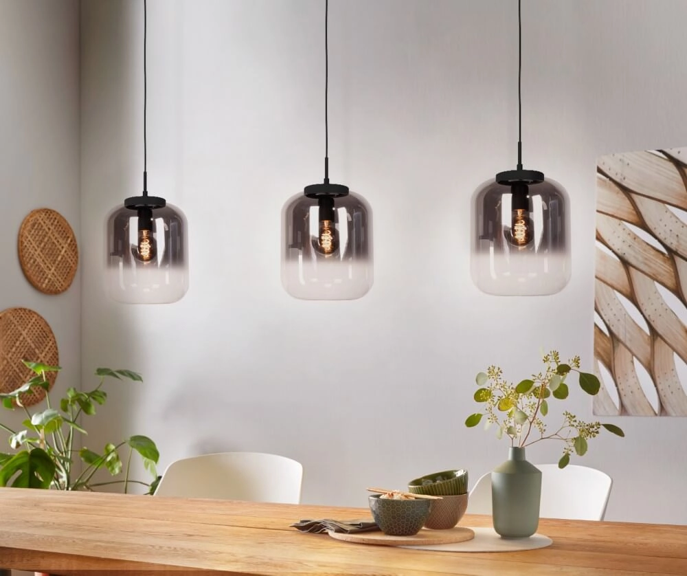 Black hanging lamp Bulciago 3-light Stars of Light 9008606229277