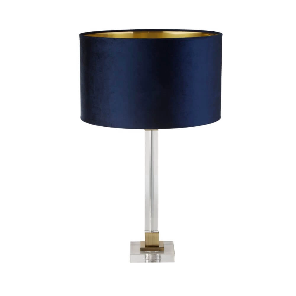 Lampe de table design Scarborough or avec bleu foncé