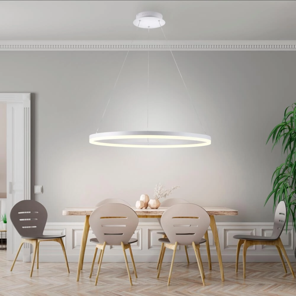 Lampe suspendue moderne Titus Ø 80cm blanc Paul Neuhaus 4012248365373