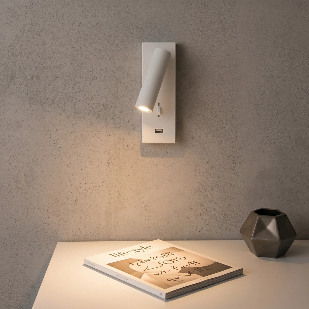 Lampe de chevet Fuse Blanc avec USB