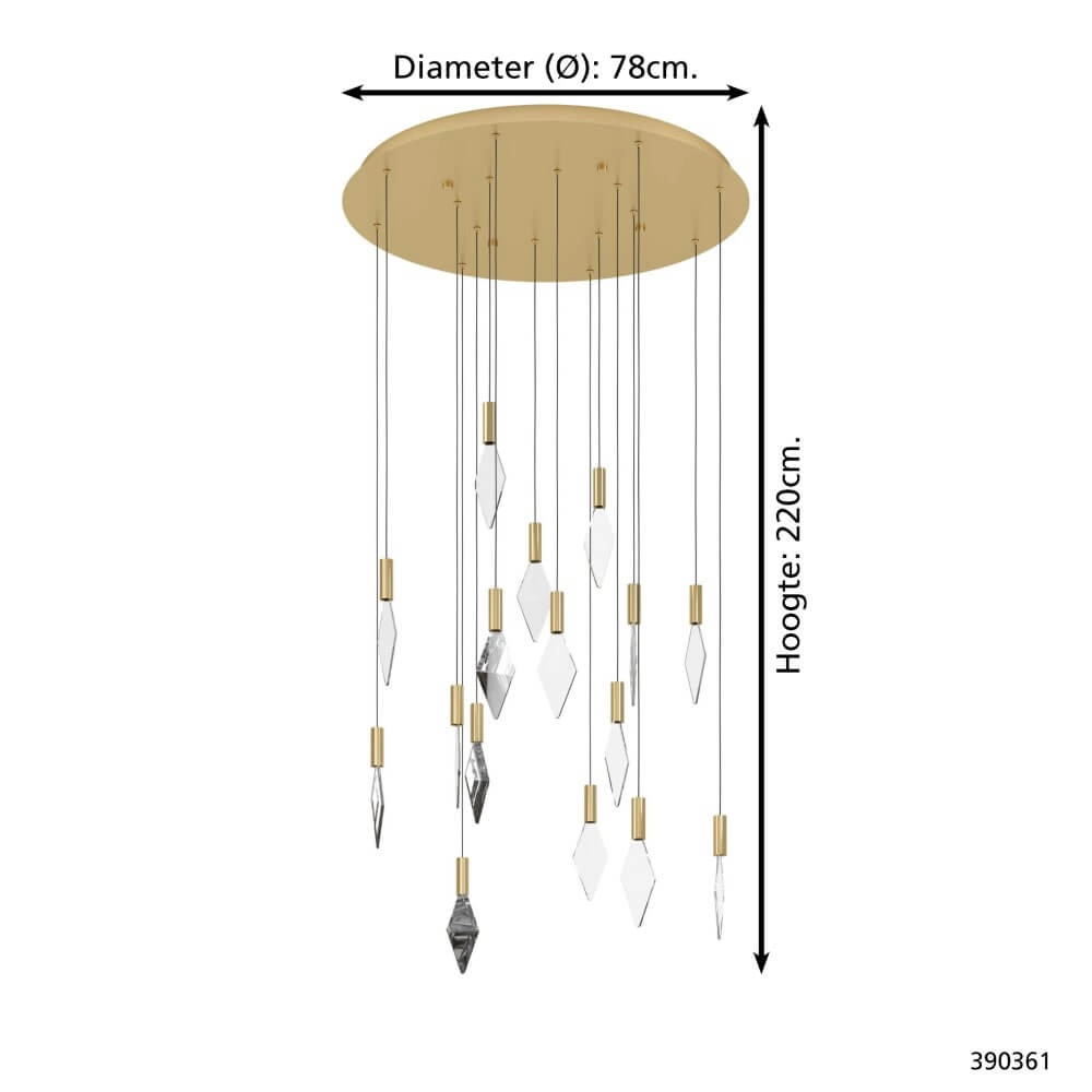 Lampe suspendue ronde Mirador or Ø 78cm Stars of Light 9008606270729