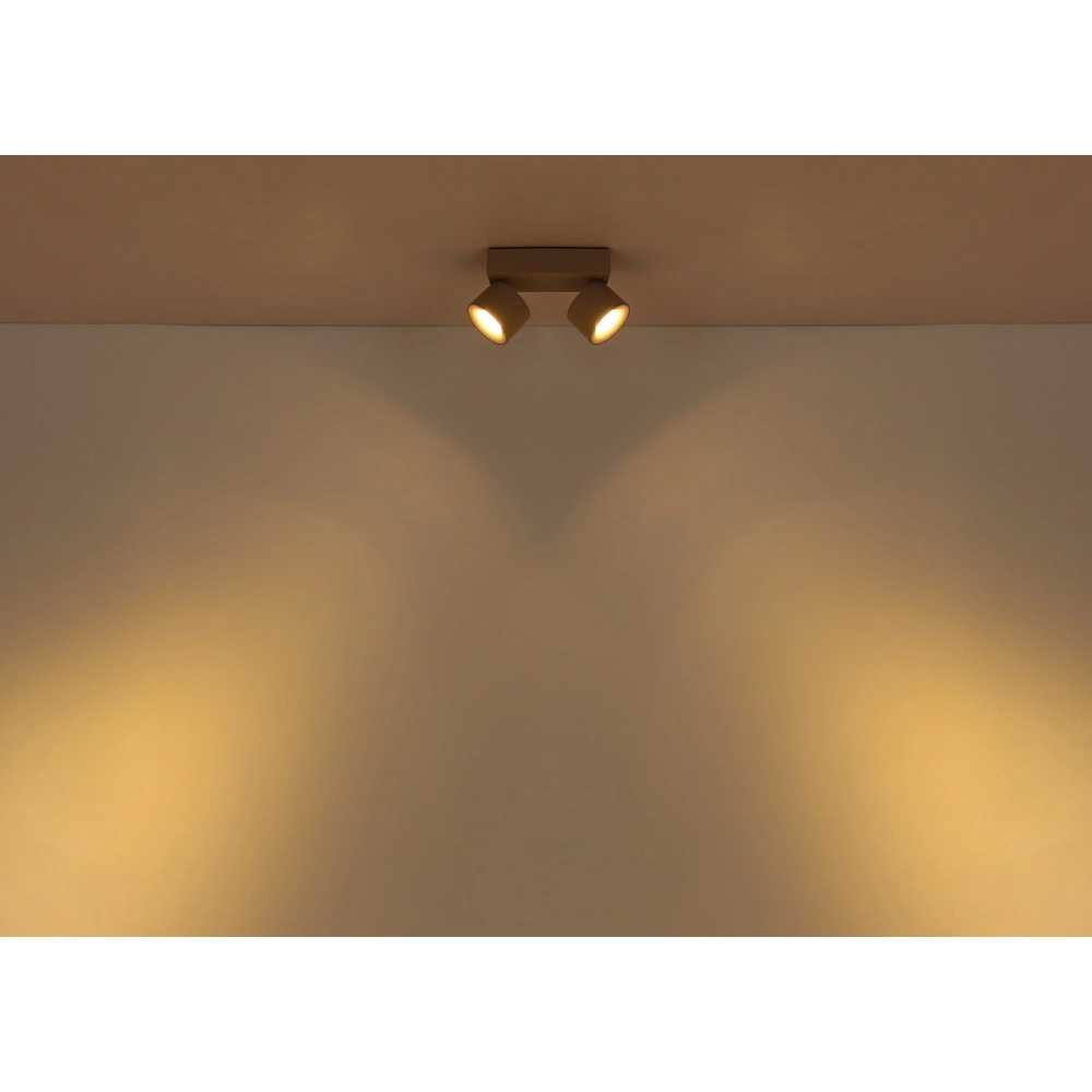 Spot de plafond à 2 lumières Rae brun sable Globo 9007371578863