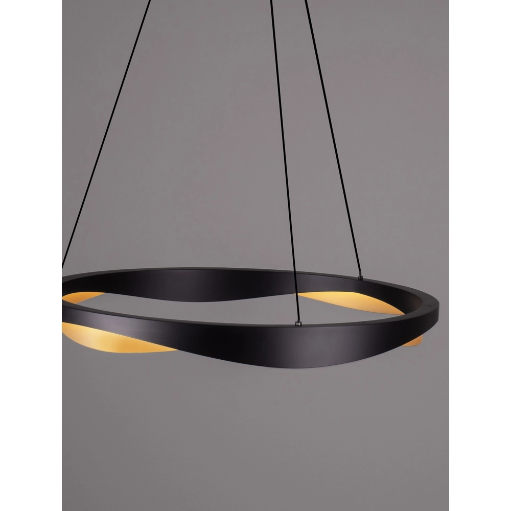 Suspension Radon Ø 65cm noir avec or Lyora 5212017452504