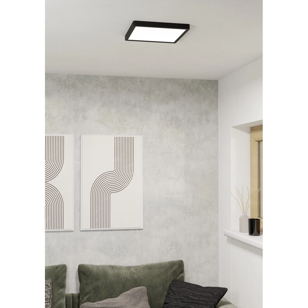 Lumière LED de plafond Fueva 6 Carré - Noir - 29x29cm Eglo 9008606330126