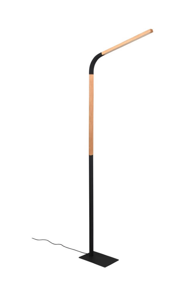 Lampe de lecture flexible Norris noir avec du bois Trio 4017807600018
