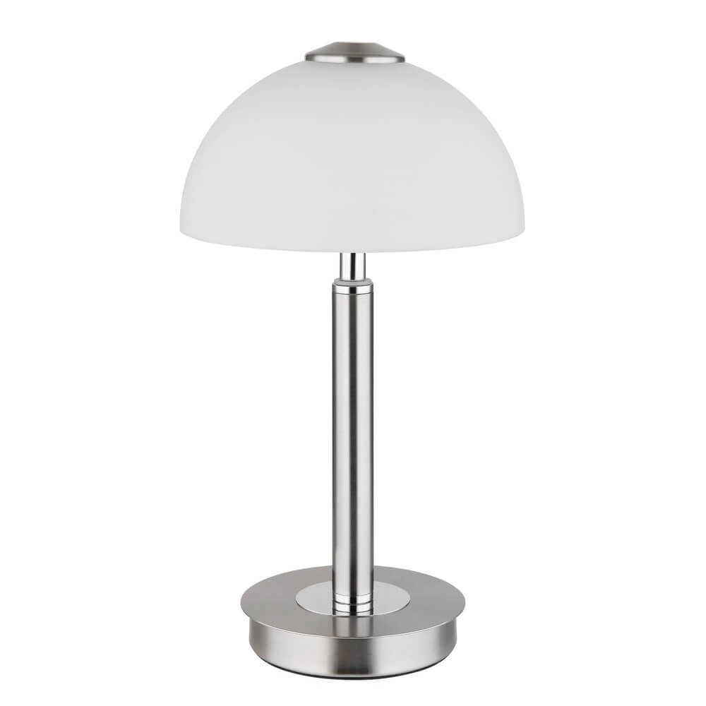 Lampe de table Uldin nickel avec verre blanc Globo 9007371446834