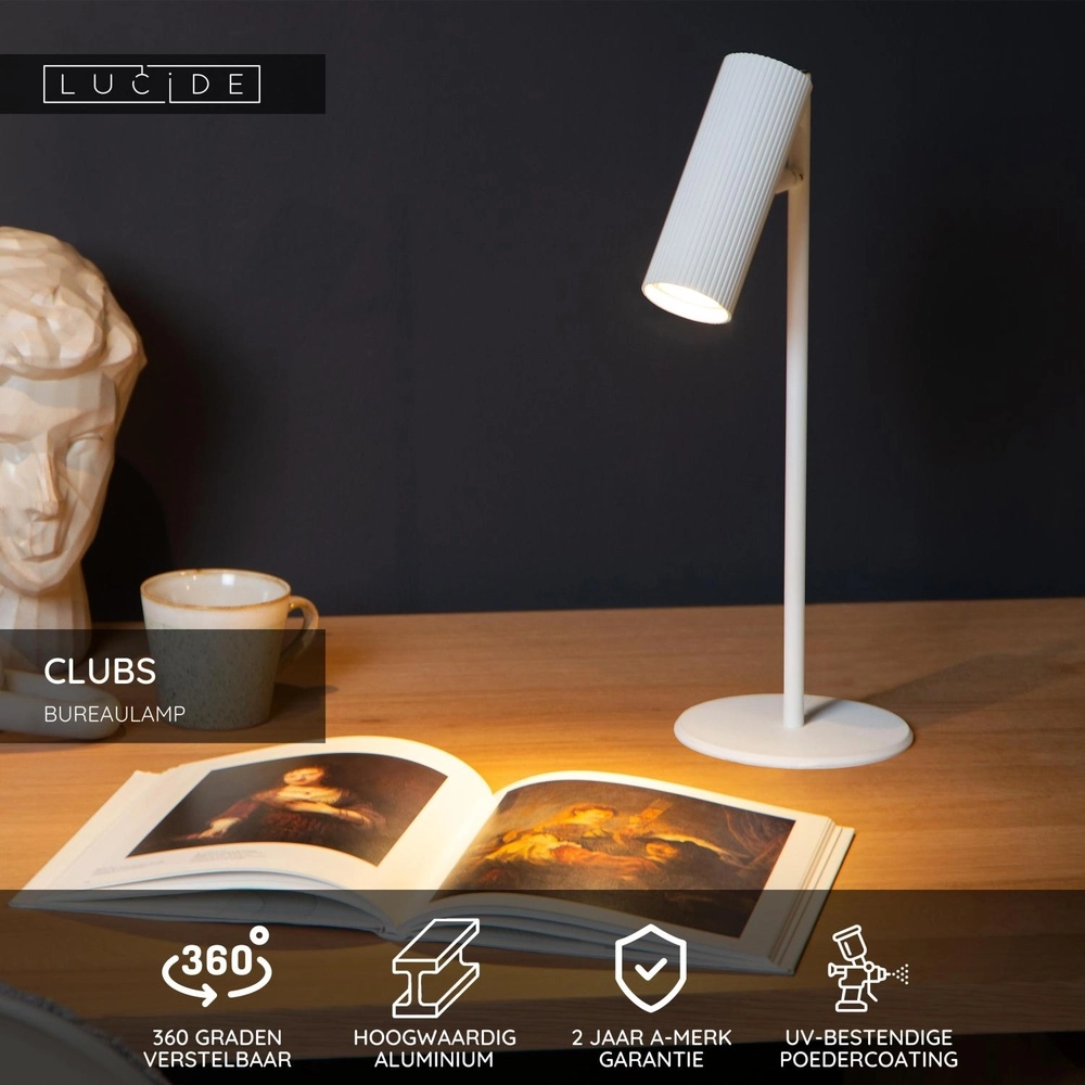 Lampe de bureau Clubs Blanc Lucide 5411212093431