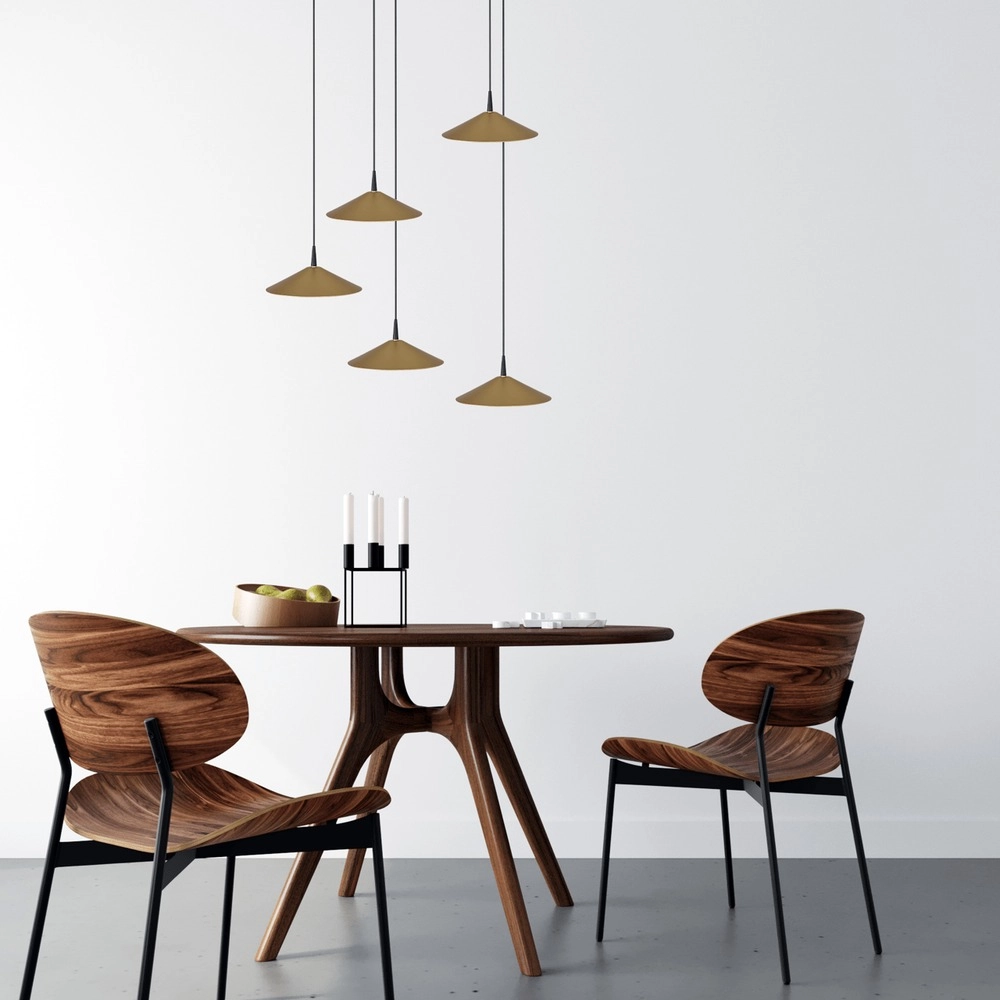 Lampe suspendue à 5 lumières Ceppo noir avec or Ø rond 22cm Masterlight 8718121358734