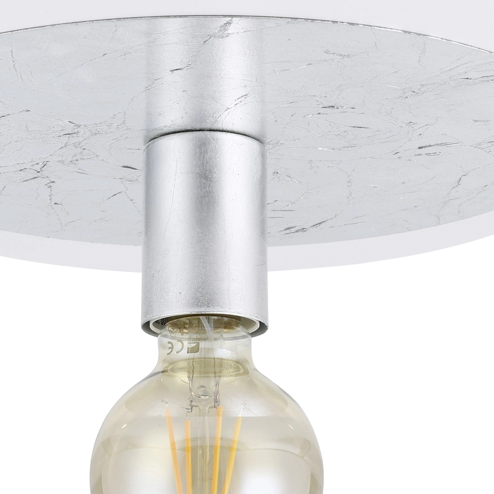 Lampe de plafond unique Passano Single blanc et argent Eglo 9002759974947