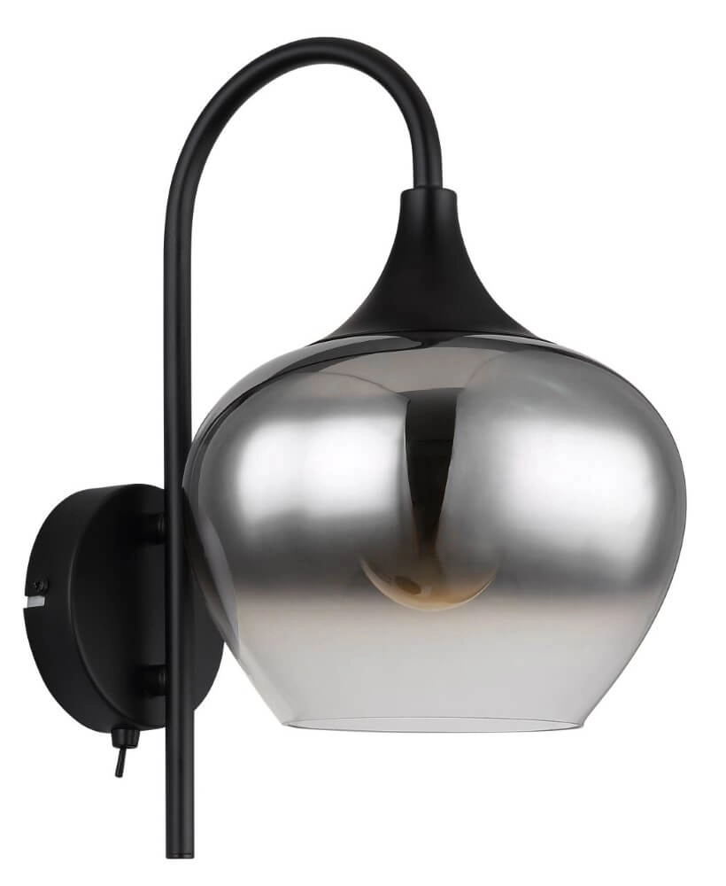 Applique noire Maxy avec verre fumé Globo 9007371451418