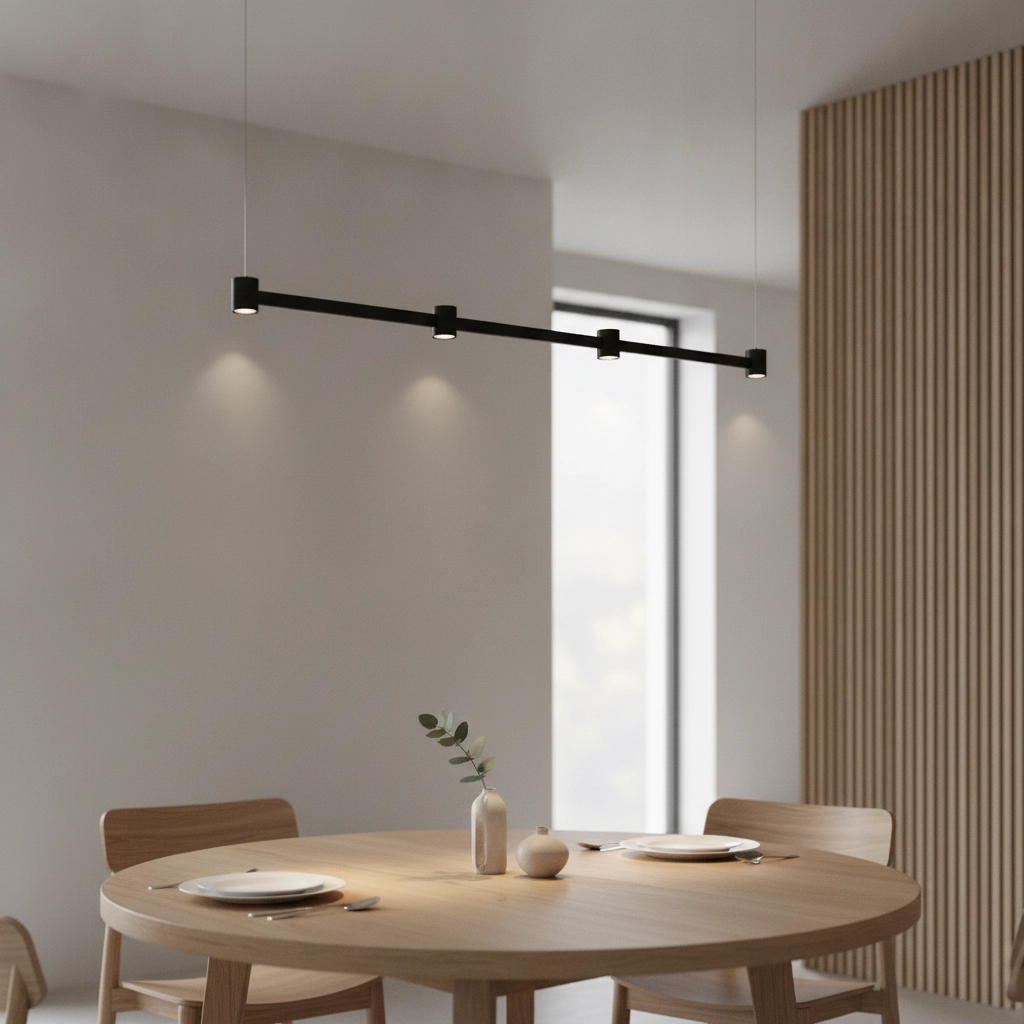 Suspension design Puize 4 lumières noir