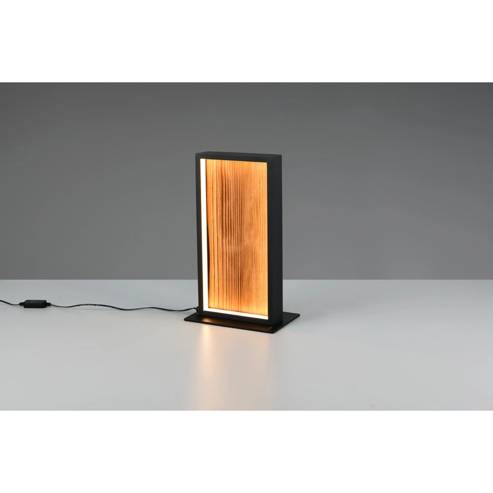 Lampe de table design Kalea noir avec bois Trio 4017807661484
