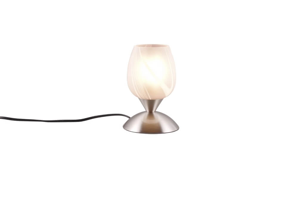 Lampe de table en nickel Cup Ii verre blanc