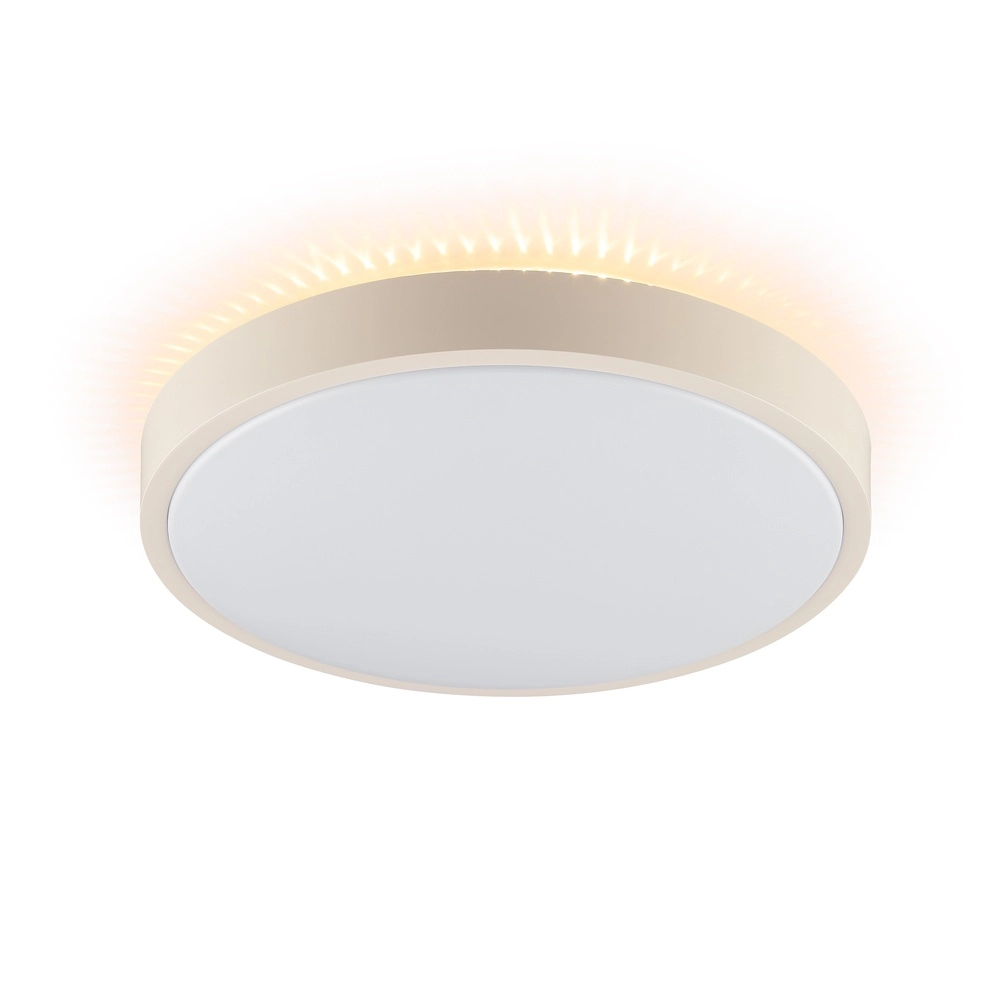 Éclairage de plafond Solistra brun sable avec Ø blanc 34,5 cm Brilliant 4004353477614
