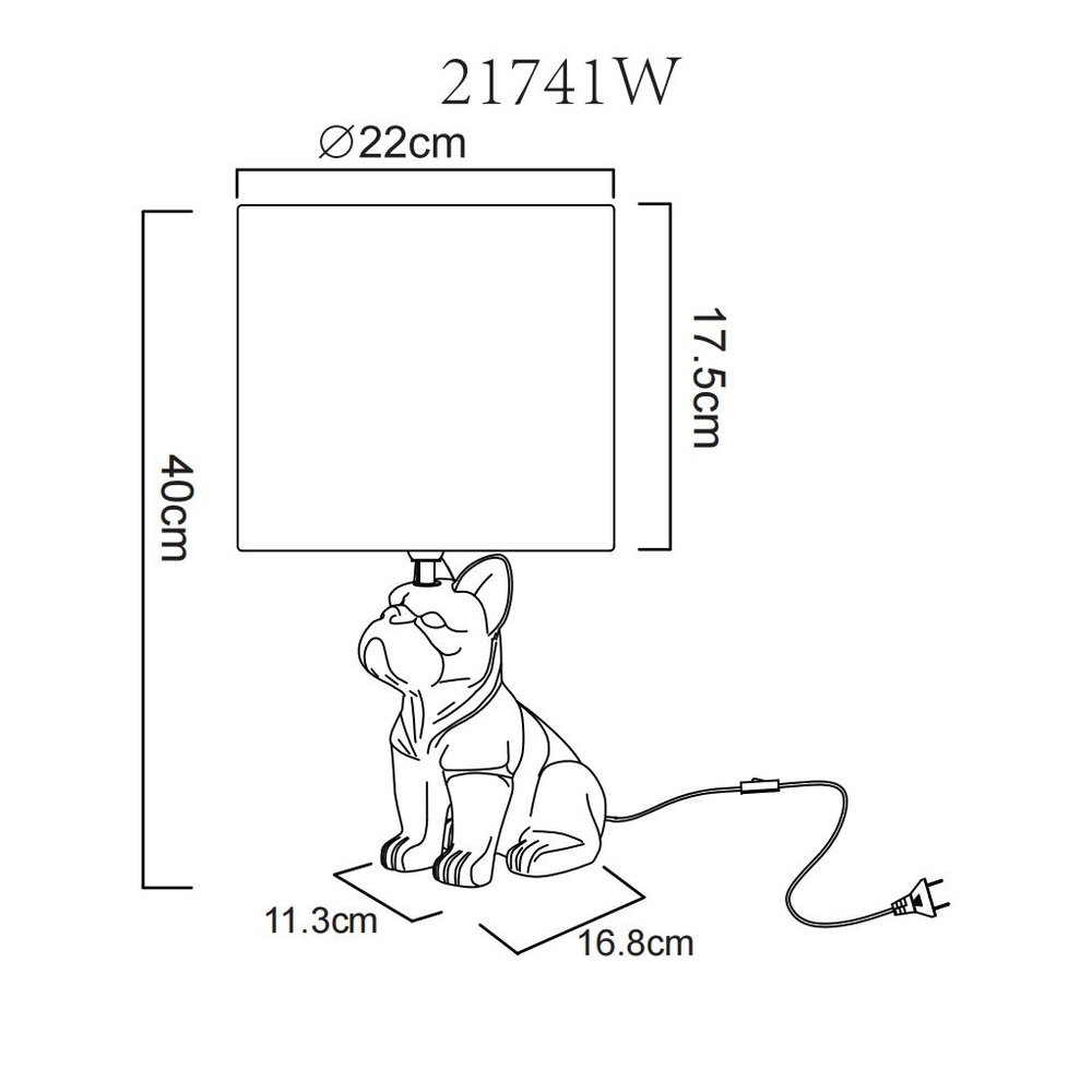 Lampe de table Dogo Blanc chien avec bonnet Globo 9007371569687