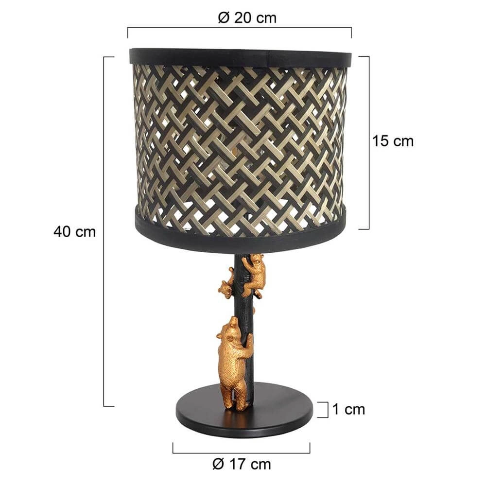 Lampe de table Animaux Ours noir avec capuche en bambou Steinhauer 8712746172126