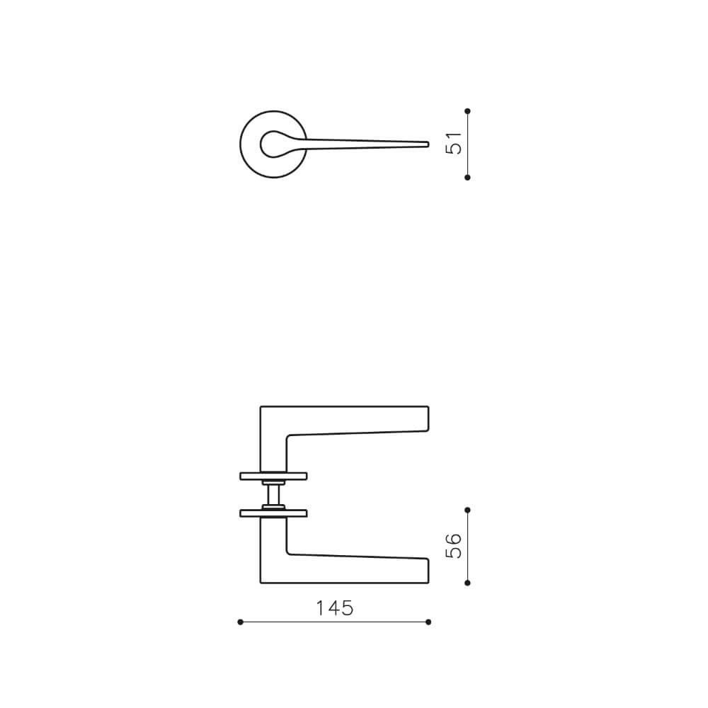 Poignée de porte design Lama L bronze mat Olivari 8714186477885