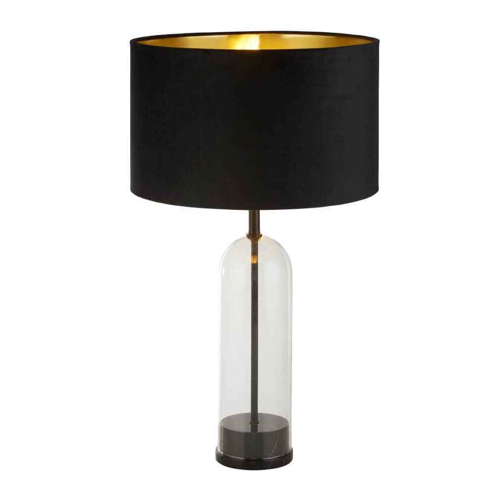 Lampe de table unique Oxford avec capuche noire Searchlight 5053423256641