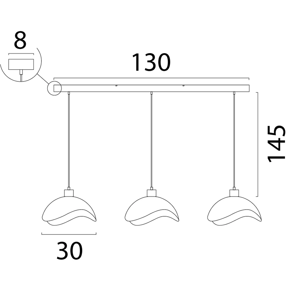 Lampe suspendue de bureau Volta 3x Ø30cm - sable Masterlight 8718121393414